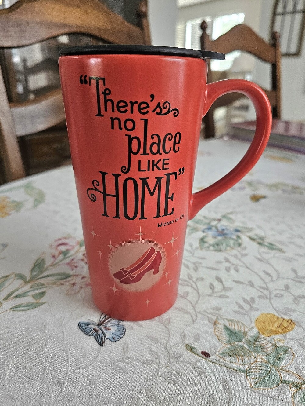 Vintage "There's No Place Like Home" Tall Travel Mug- Wizard of Oz Collectible